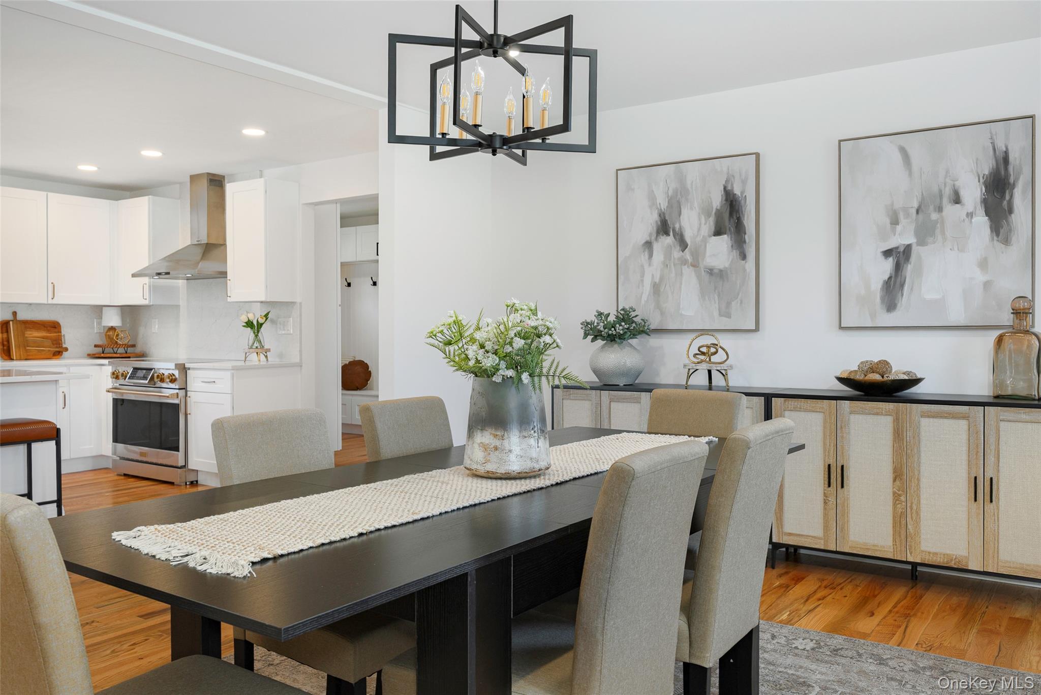 327 Hynes Road Poughquag, NY 12570 - Photo 12 of 39 Dining room with light wood-type flooring, a chandelier, and recessed lighting