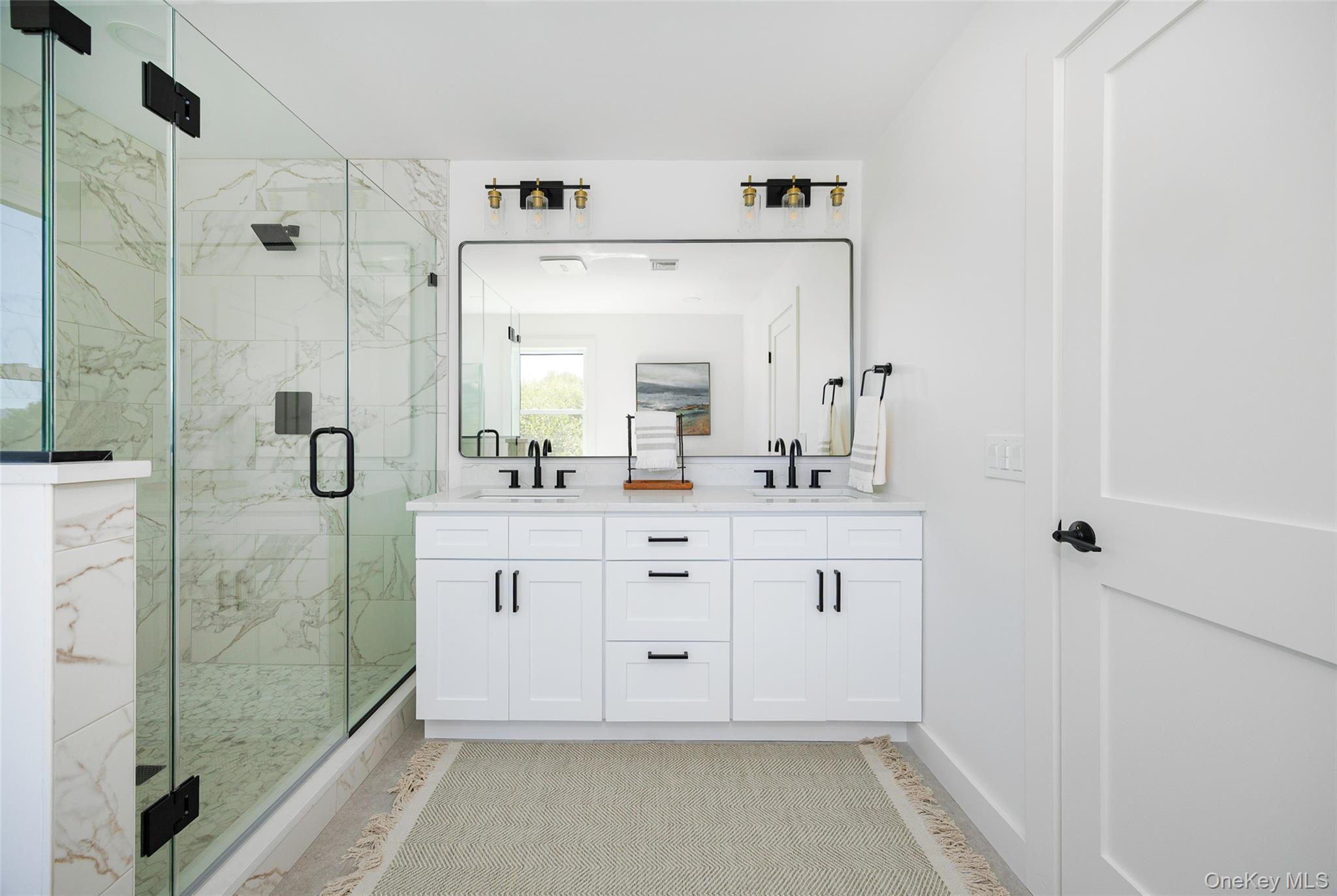 327 Hynes Road Poughquag, NY 12570 - Photo 25 of 39 Bathroom featuring a marble finish shower and double vanity