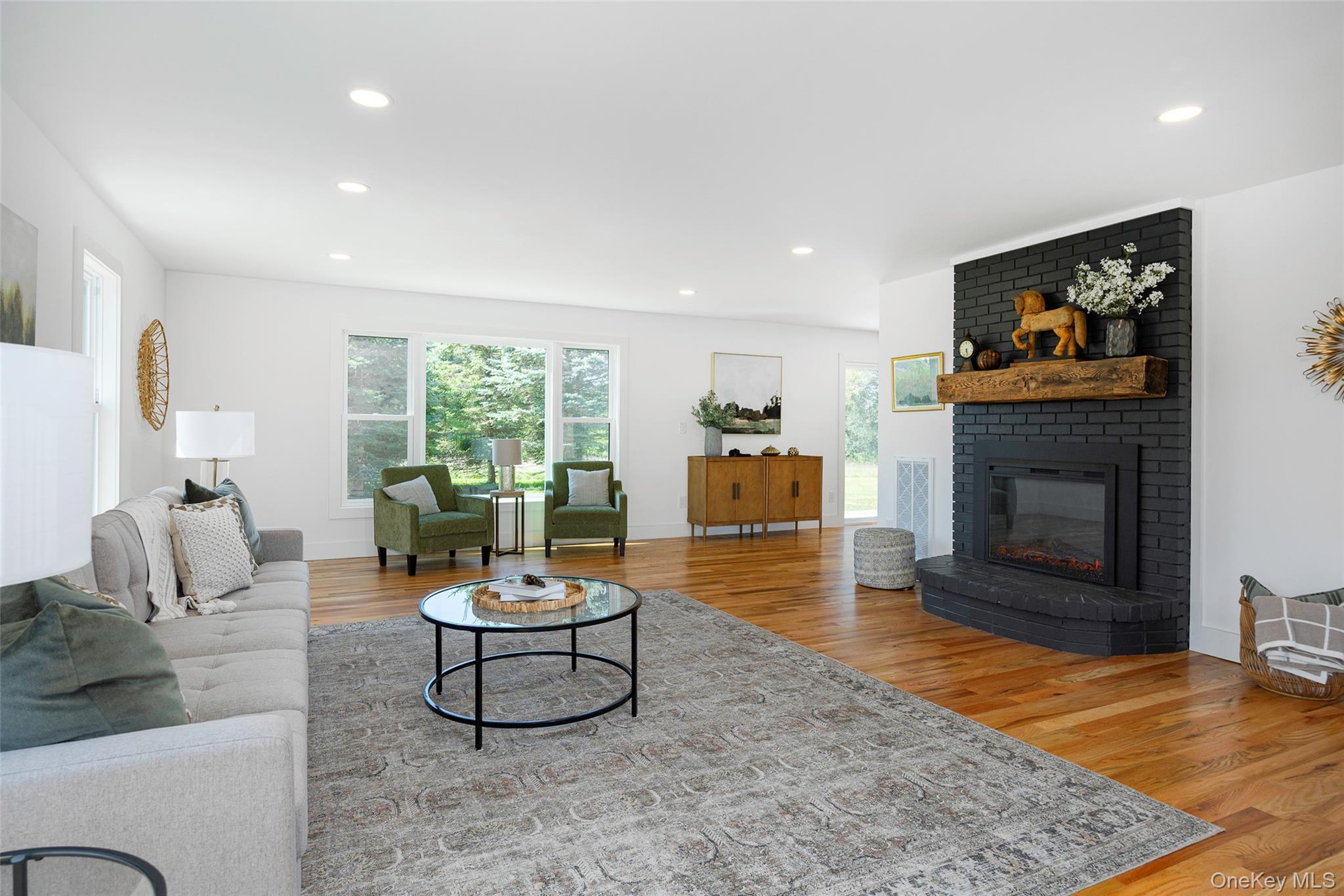 327 Hynes Road Poughquag, NY 12570 - Photo 6 of 39 Living room with a fireplace, recessed lighting, and light wood-style floors