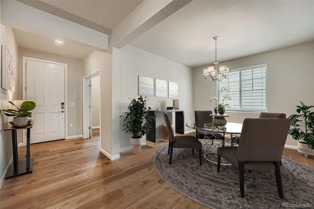 a view of a livingroom and dining room