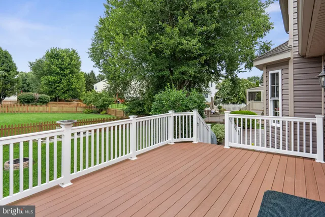 a view of a wooden roof deck