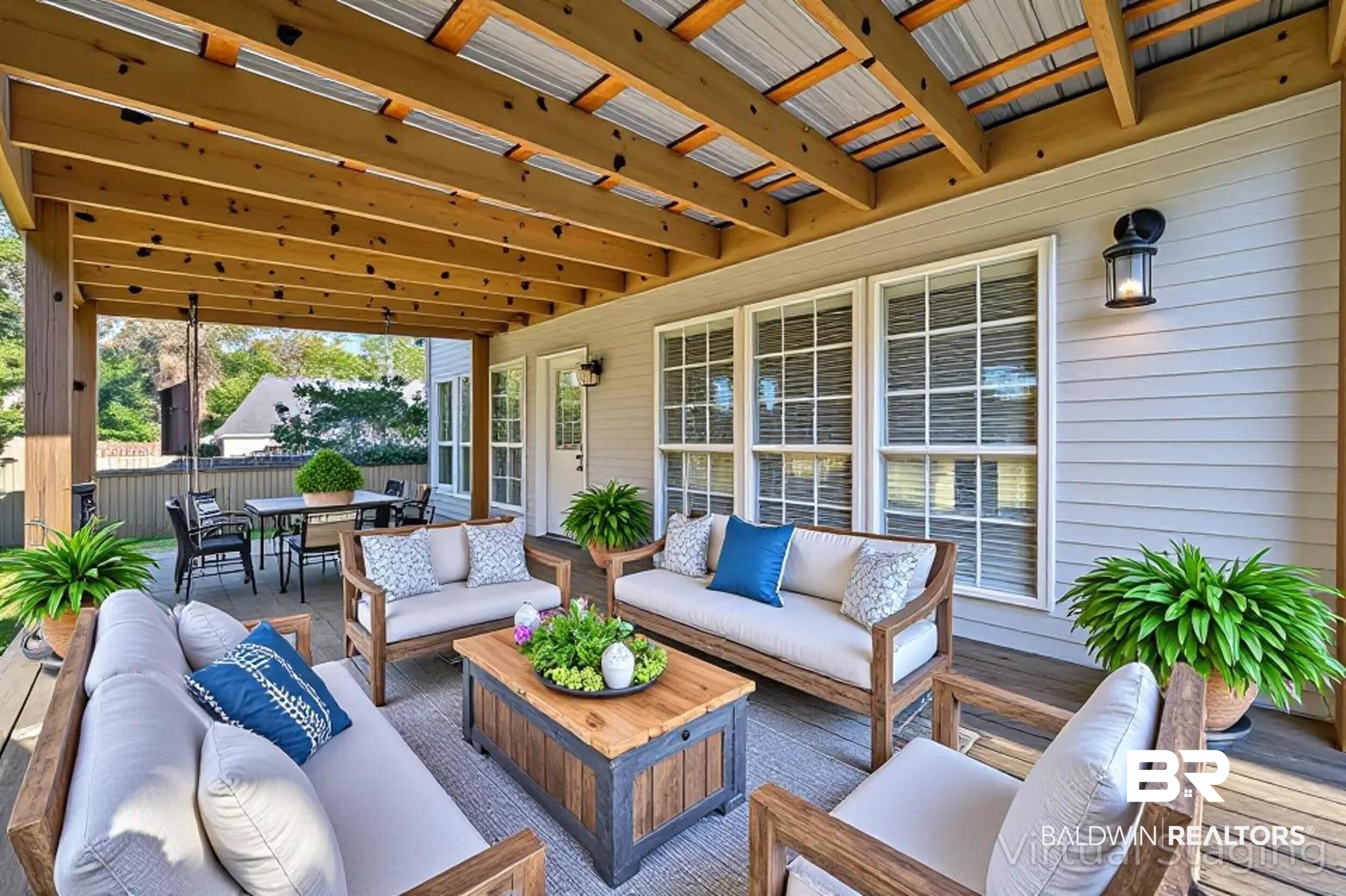 7050 Highpointe Place West Daphne, AL 36527 - Photo 38 of 66 View of patio / terrace with an outdoor living / dining area and a wooden deck