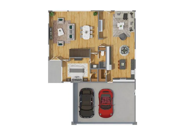 a view of a mountain with a yard