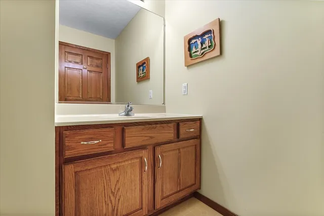 a view of a hallway with washer and dryer