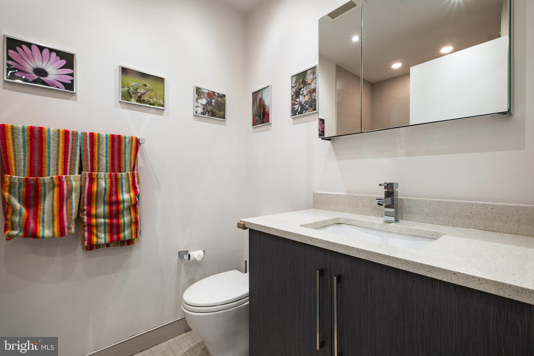 1815 Lombard Street Philadelphia, PA 19146 - Photo 35 of 79 a bathroom with a sink a toilet and a mirror