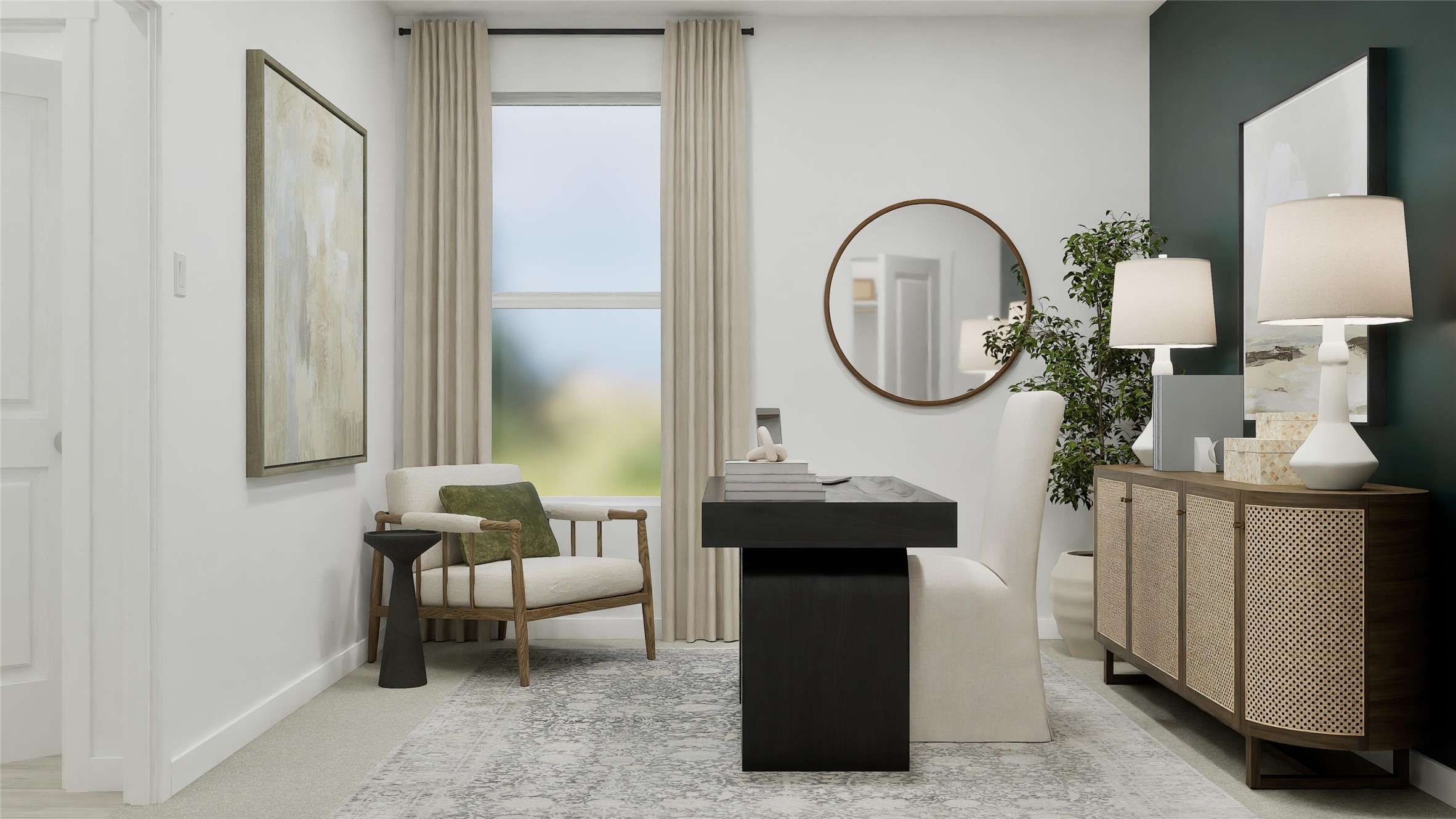 1270 Flint Rdg Loop Salado, TX 76571 - Photo 10 of 40 a living room with furniture a mirror and a wooden floor