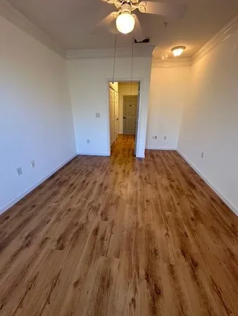 a view of an empty walk in closet