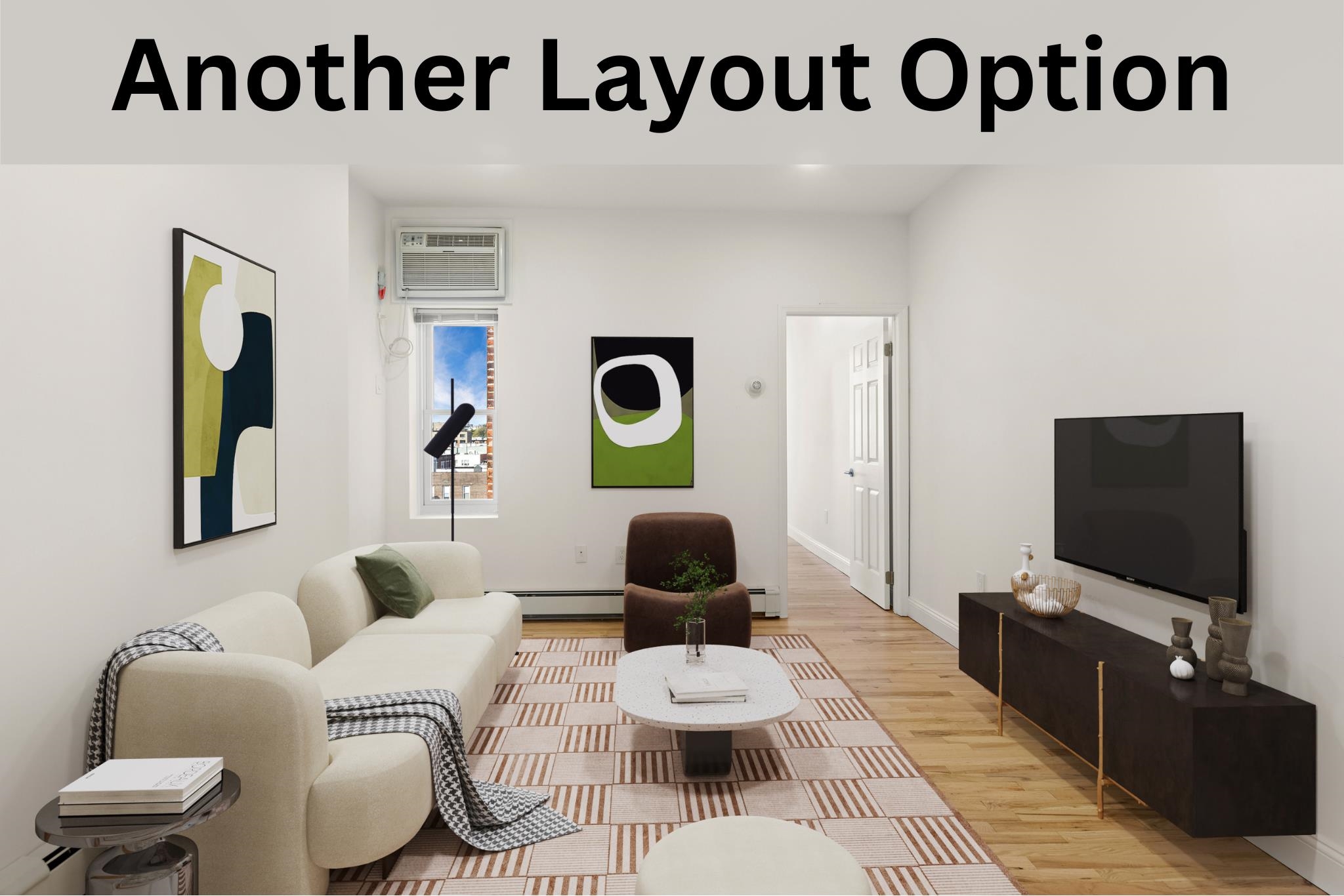 110 Washington Street, Unit 5 Hoboken, NJ 07030 - Photo 7 of 21 a living room with furniture and a flat screen tv