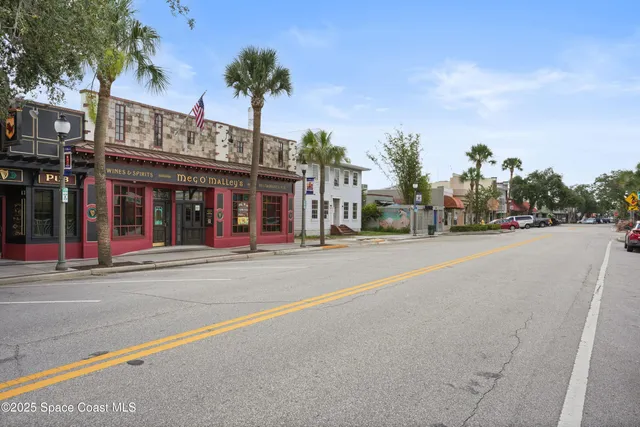 front view of a building with a street
