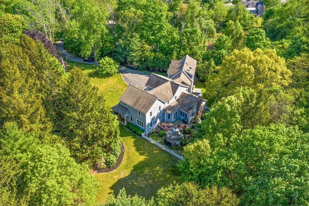 352 Clapp Road Scituate, MA 02066 - Photo 34 of 41 an aerial view of a house with a yard basket ball court and outdoor seating