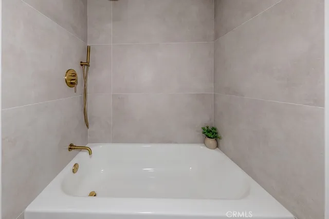 a bathroom with a tub
