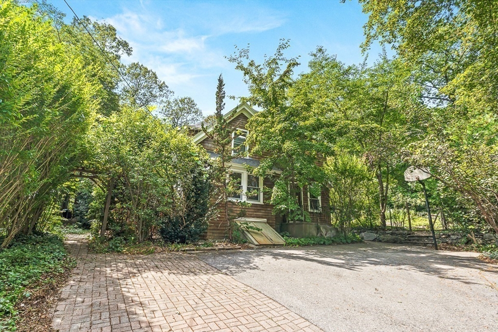 55 Pleasant Street Lexington, MA 02421 - Photo 37 of 42 a view of a house with a tree and plants