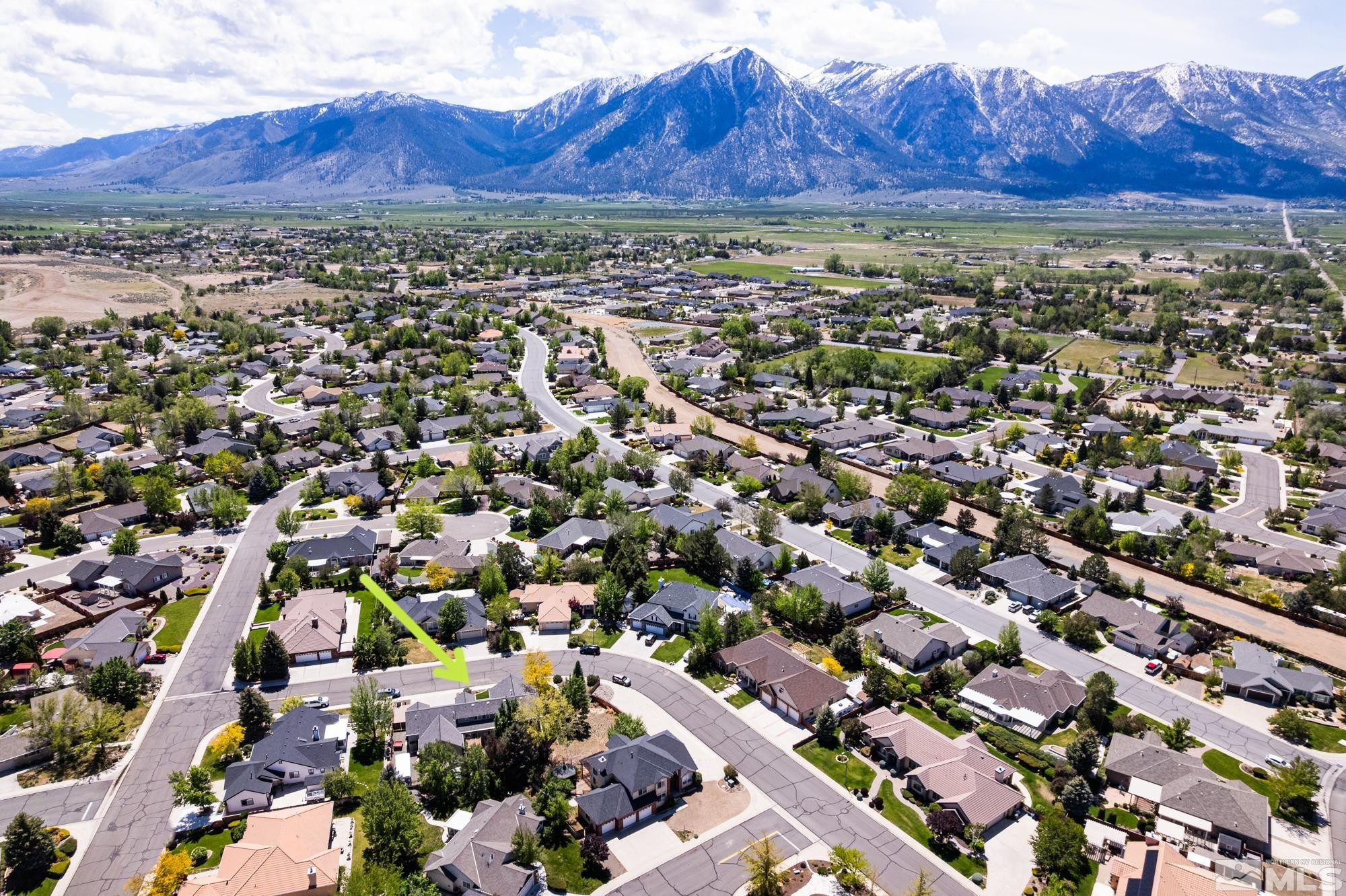 971 Fieldgate Way Gardnerville, NV 89460 - Photo 33 of 57 an aerial view of residential house and sandy dunes