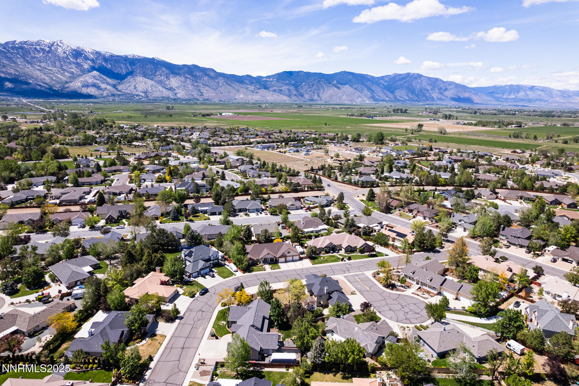 971 Fieldgate Way Gardnerville, NV 89460 - Photo 50 of 57 an aerial view of a city with lots of residential buildings and mountain view in back