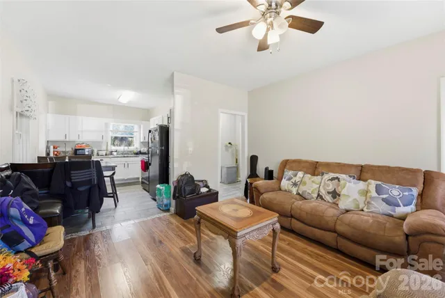 a living room with furniture