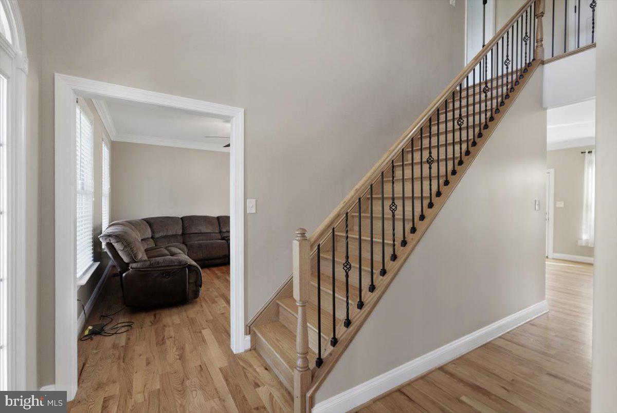 441 Shady Creek Road Clear Brook, VA 22624 - Photo 27 of 46 a hallway with wooden floor and stairs