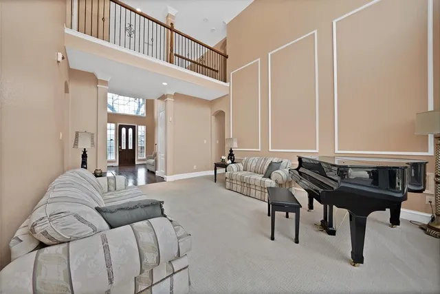 a living room with furniture