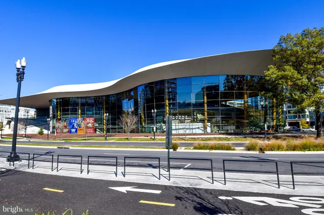 a view of a large building with a lake view