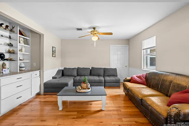 a living room with furniture