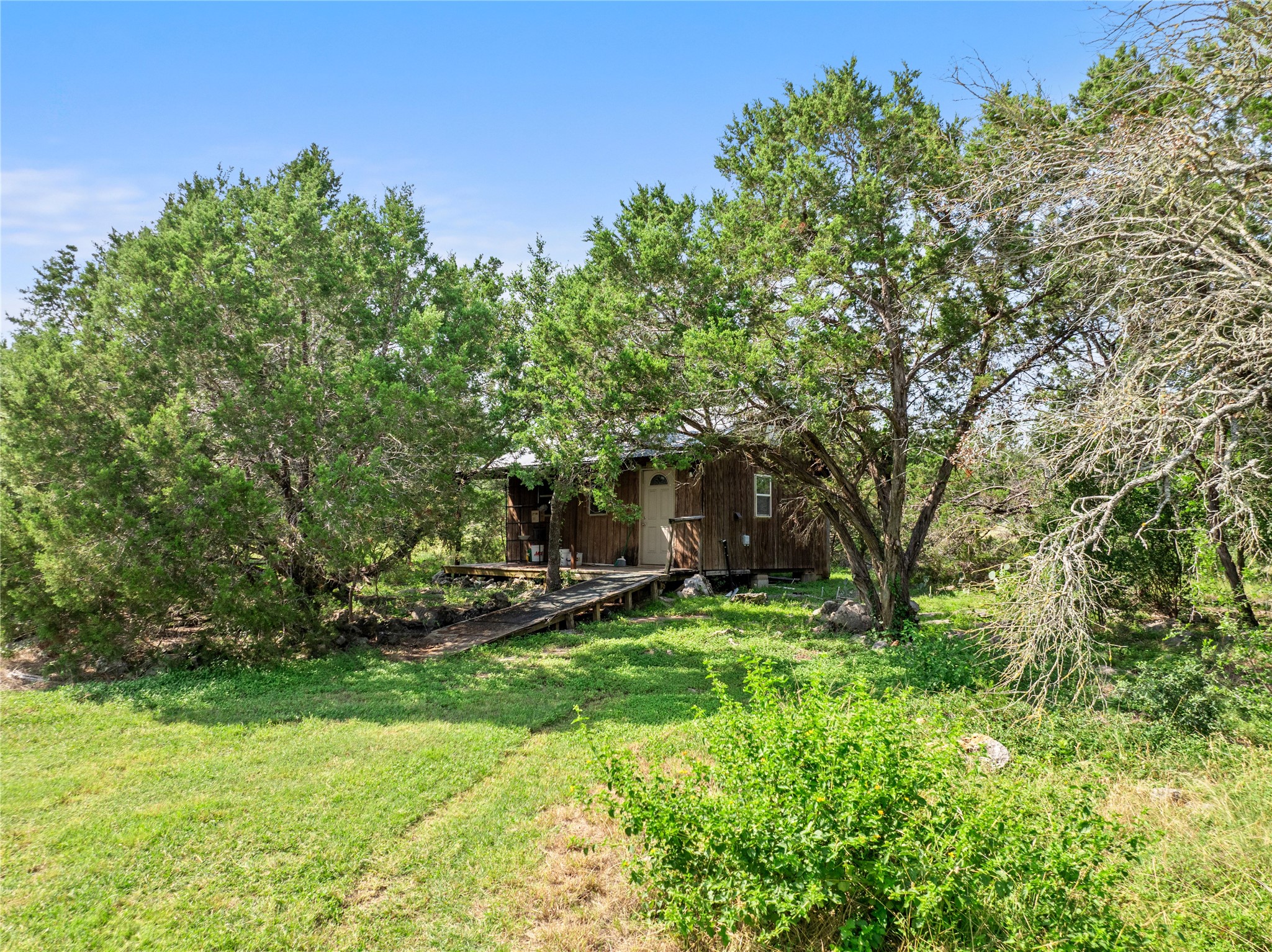 8200 Ranch Road 12 San Marcos, TX 78666 - Photo 22 of 40 A tranquil, secluded cabin nestled amidst verdant trees offers a peaceful escape.