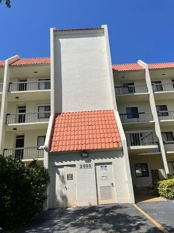 a front view of a building