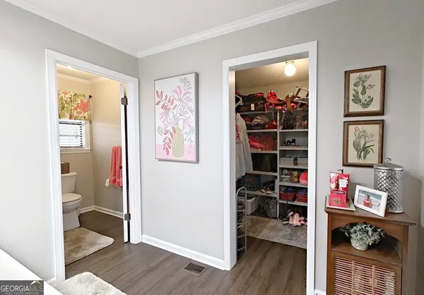 a living room with furniture and couch