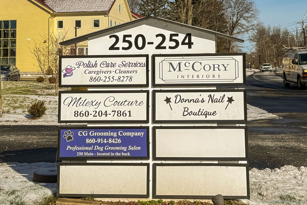 a sign on the side of a building