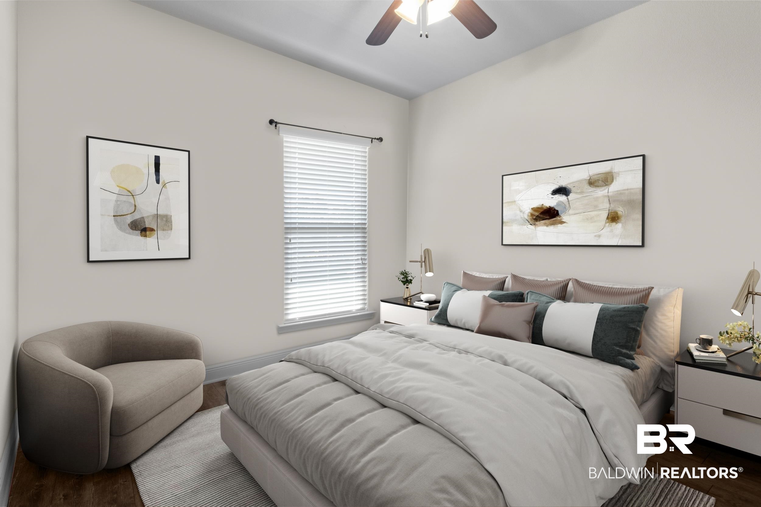 2050 Bourbon Street Foley, AL 36535 - Photo 25 of 32 Bedroom featuring ceiling fan and dark wood-type flooring