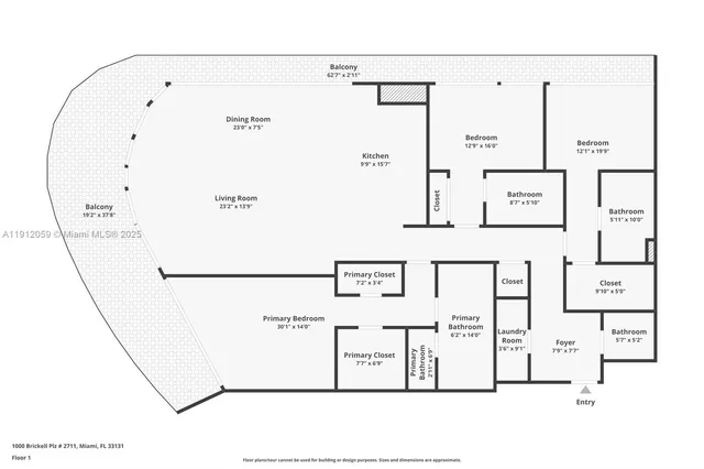 $16,500 | 1000 Brickell Plaza, Unit 3002, Miami, FL 33131