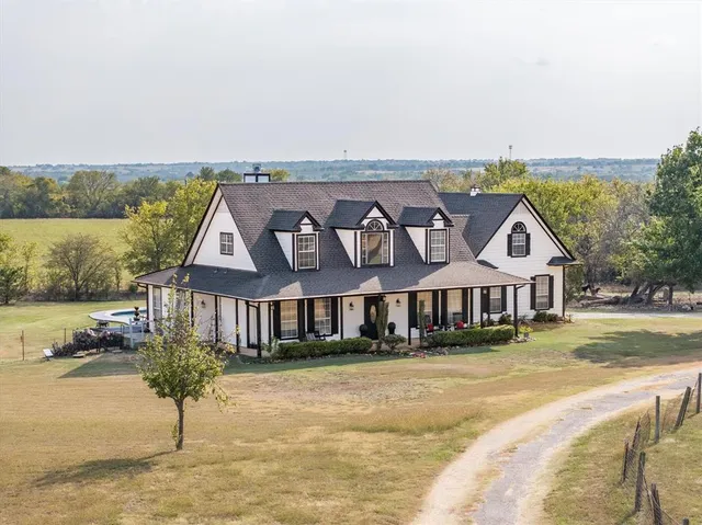 an aerial view of a house