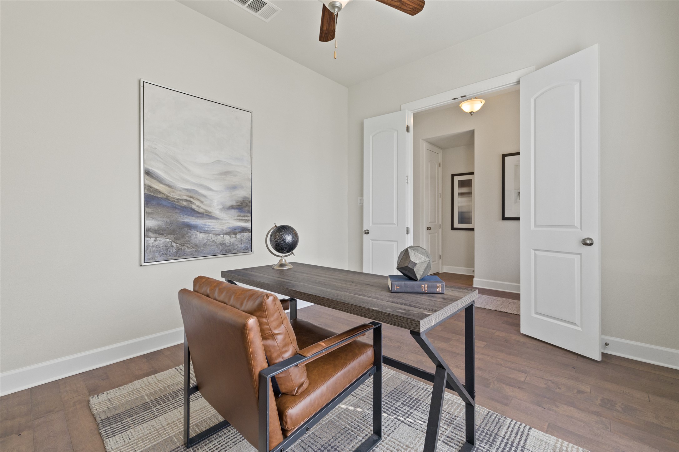 3020 Columbus Loop Round Rock, TX 78665 - Photo 7 of 40 Office space with dark wood-style flooring and ceiling fan