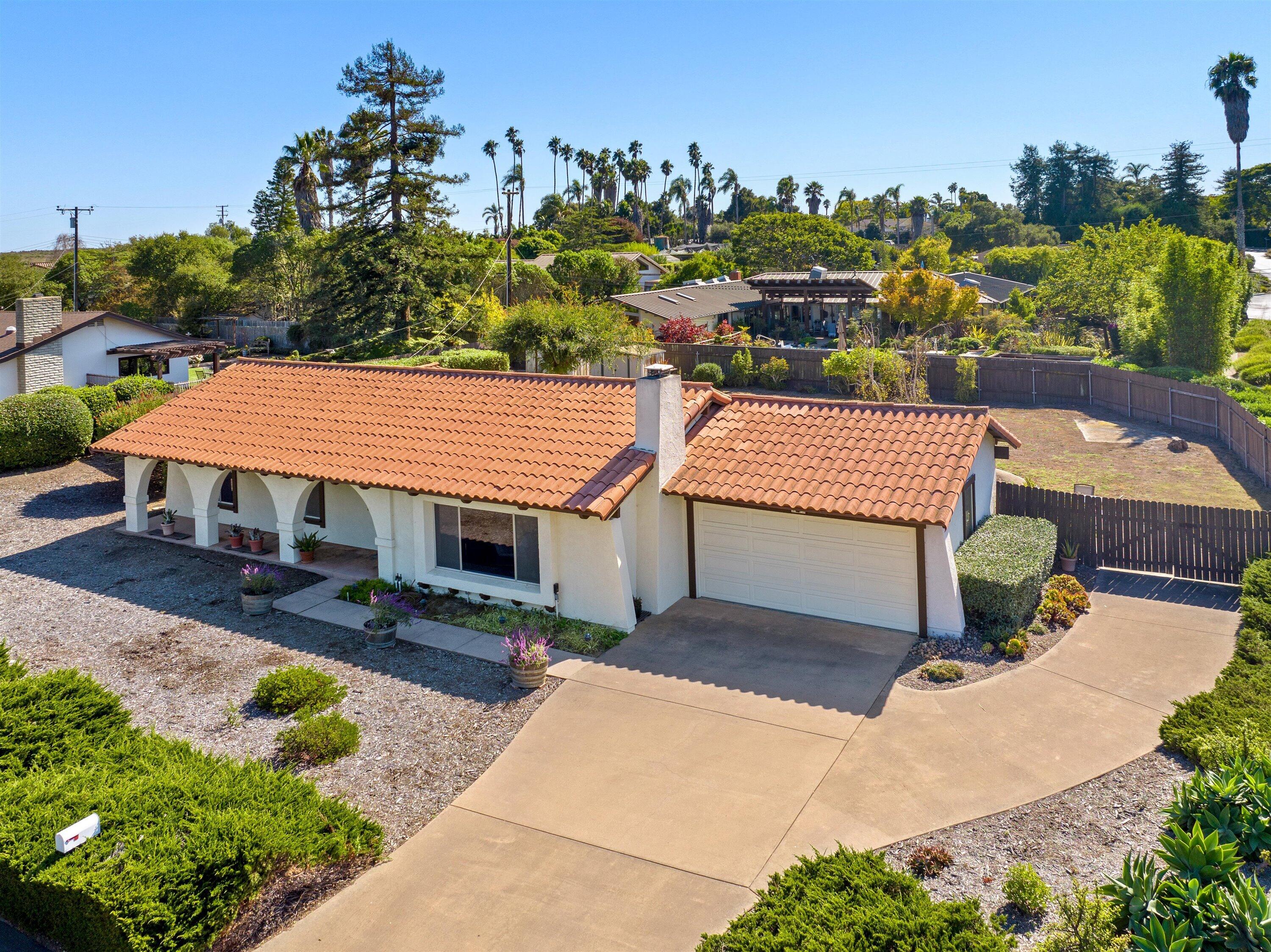 5187 Via Valverde Santa Barbara, CA 93111 - Photo 33 of 34 aerial view of a house with a garden and sitting area