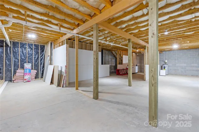 a view of a hall with wooden floor