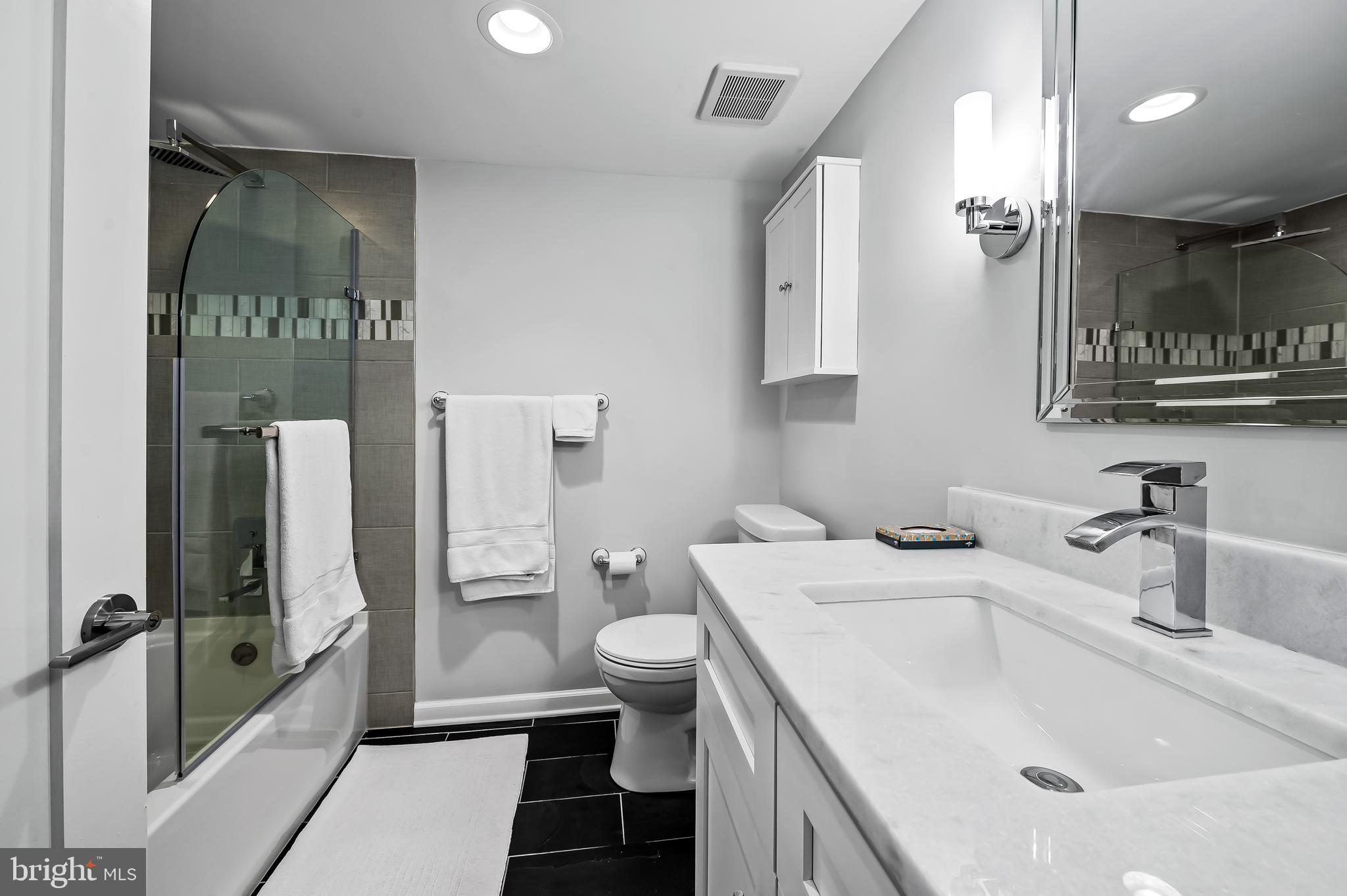 1040 Deer Ridge Drive, Unit 200 Baltimore, MD 21210 - Photo 26 of 38 a bathroom with a sink a toilet and shower