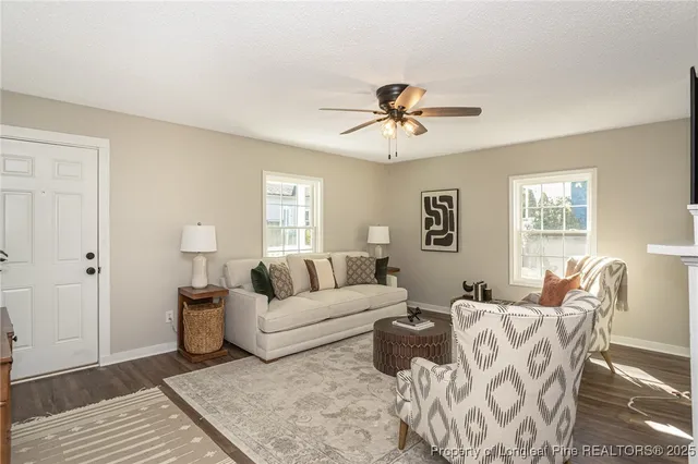 a living room with furniture