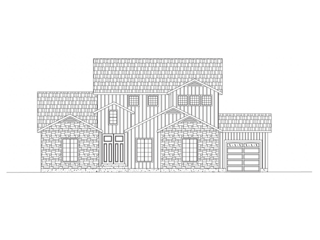 1167 North 600 West, Unit HFE 03 Mapleton, UT 84664 - Photo 8 of 8 Architectural Drawing. Front elevation of the proposed property showing exterior finishes and features