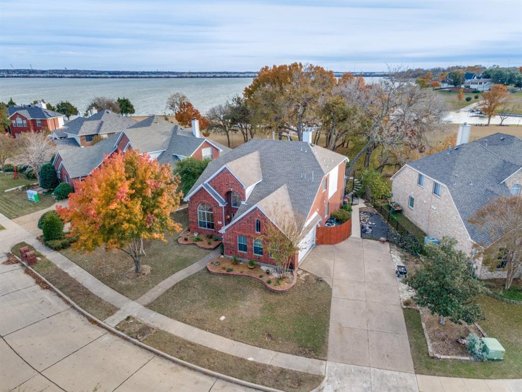 8810 Edgelake Trail Rowlett, TX 75088 - Photo 17 of 20 Aerial view featuring a water view and a residential view