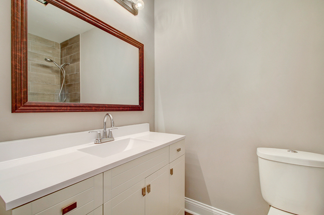 309 Audubon Road Streamwood, IL 60107 - Photo 14 of 25 a bathroom with a sink a toilet and mirror