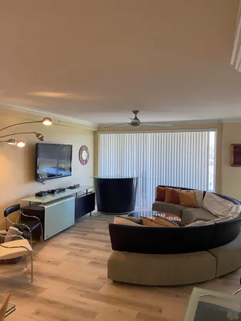 a living room with furniture