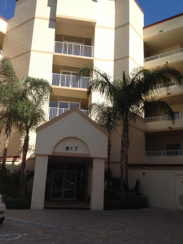 a view of a building with a pathway
