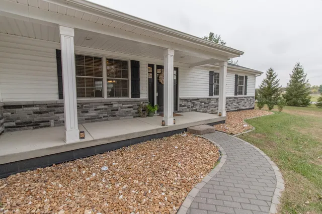 front view of a house with a porch