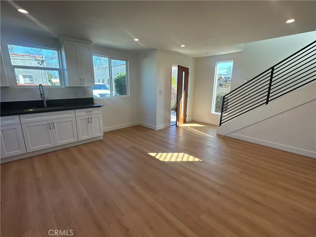 a large hall with lots of counter space and window