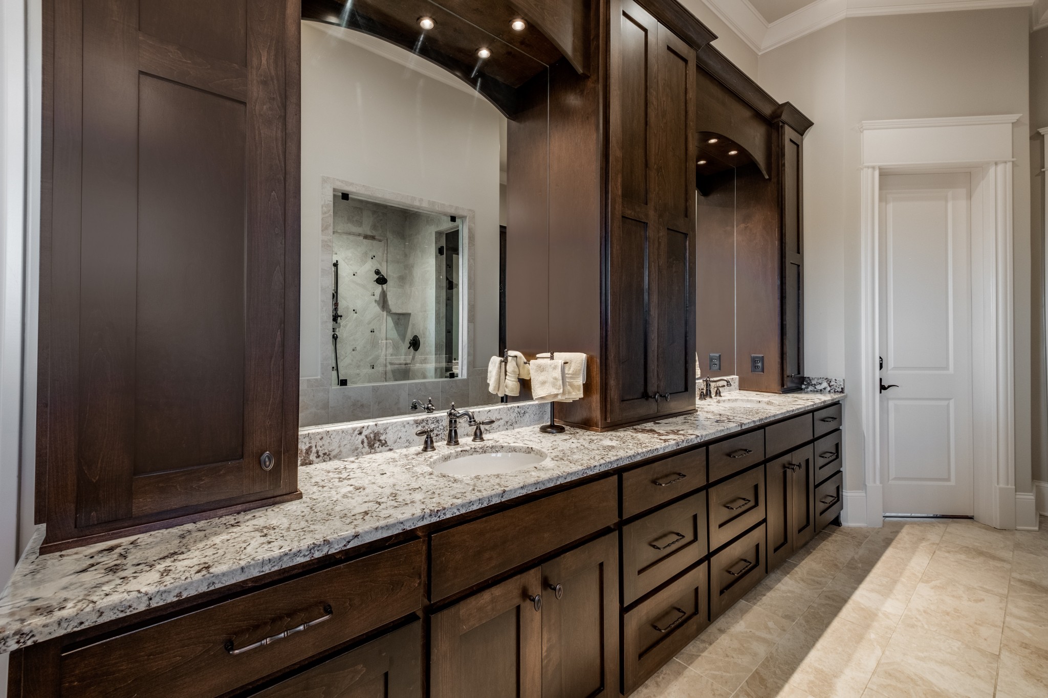 505 Legends Ridge Court Franklin, TN 37069 - Photo 28 of 70 a bathroom with a granite countertop double vanity sink and a mirror