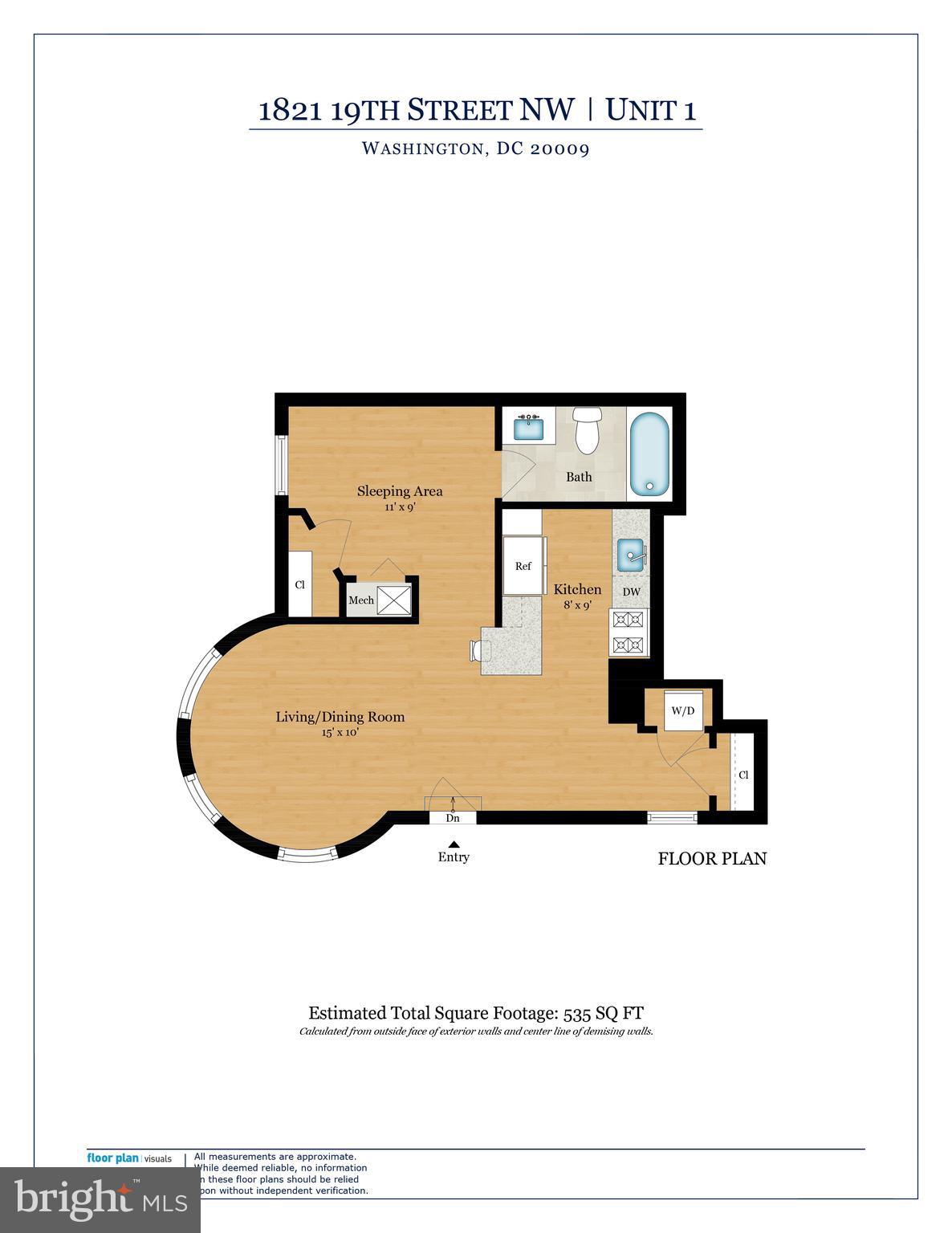1821 19th Street Northwest, Unit 1 Washington, DC 20009 - Photo 24 of 24 a picture of a floor plan