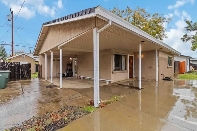 a view of a house with patio