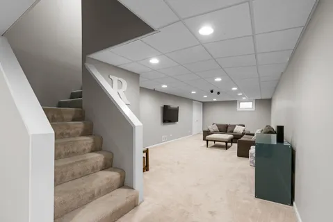 a living room with furniture