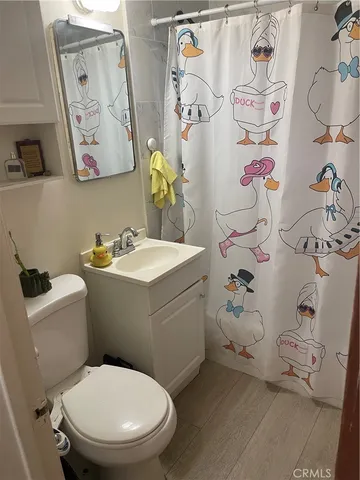 a bathroom with a sink toilet and vanity