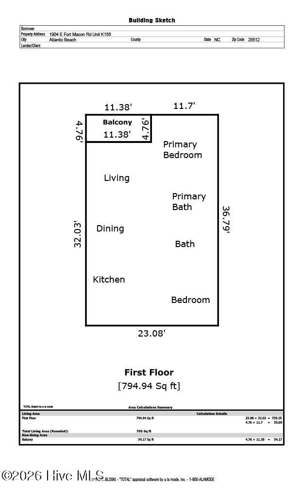 1904 East Fort Macon Road, Unit 156 Atlantic Beach, NC 28512 - Photo 49 of 49 Floor Plan