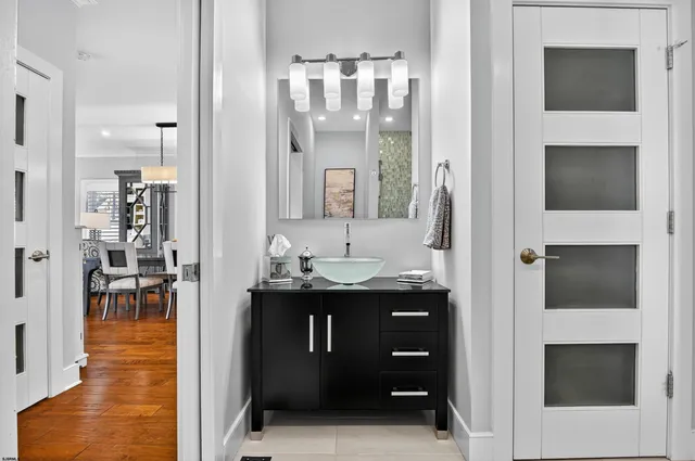 a bathroom with a shower