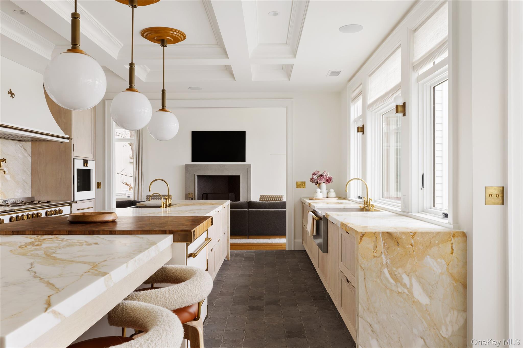 217 Hommocks Road Larchmont, NY 10538 - Photo 46 of 49 a large kitchen with cabinets a sink and a stove